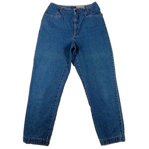 Vintage Eddie Bauer Jeans Womens Petite 10 High Rise Tapered Mom Denim Pants 90s